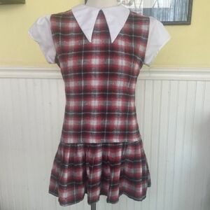 SUPER RARE UNIF Charlotte Pleated Plaid Dress With Peter Pan Collar.Size Small.